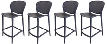 Load image into Gallery viewer, 30" Contemporary Heavy Duty Plastic Low Back Bar Height Bar Chairs (Set of 4) - Dark Gray

