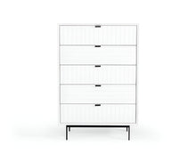 Load image into Gallery viewer, Solid Wooden Five Drawer Chest - White

