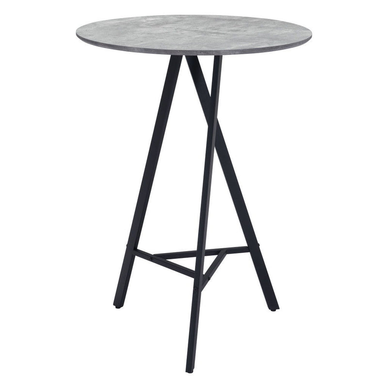Rounded Steel Bar Table - Gray And Black