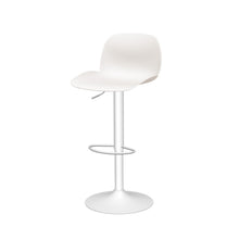 Load image into Gallery viewer, Contemporary Heavy Duty Plastic And Metal Low Back Adjustable Height Swivel Bar Chairs (Set of 2) - White
