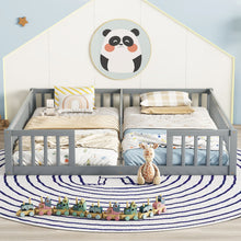 Load image into Gallery viewer, Double Floor Bed With Fence, Guardrails, Without Door
