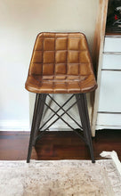 Load image into Gallery viewer, Faux Leather Tufted Side Chair - Brown
