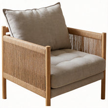 Load image into Gallery viewer, Accent Armchair With Removable Cushions For Living Room - Matte Black / Natural / Sand
