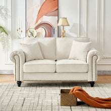Load image into Gallery viewer, 2 Seater Sofa With Rolled Arms, Tufted Upholstered Couch
