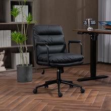 Load image into Gallery viewer, Office Chair, Mid Back Home Office Desk Task Chair With Wheels And Arms Ergonomic Computer Rolling Swivel Chair With Padded Armrest
