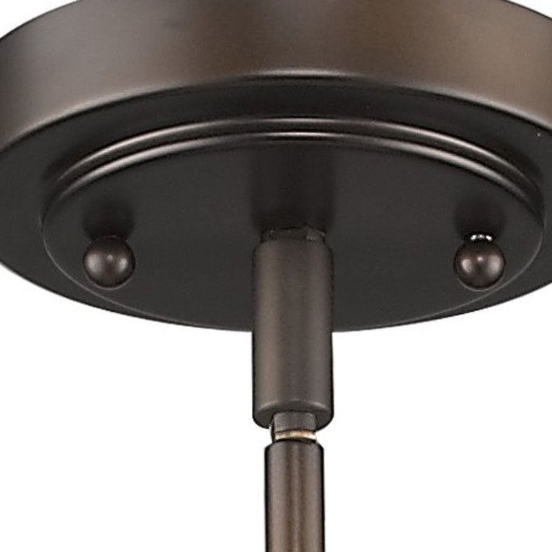 Frosted Glass Hanging Light - Bronze