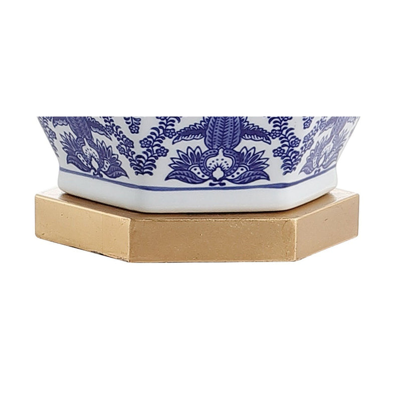 25" Novelty Table Lamp With Drum Shade - Blue