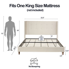 Load image into Gallery viewer, Peyton - Upholstered Bed With 54" High Headboard, Traditional Hand Buttoned Tufting
