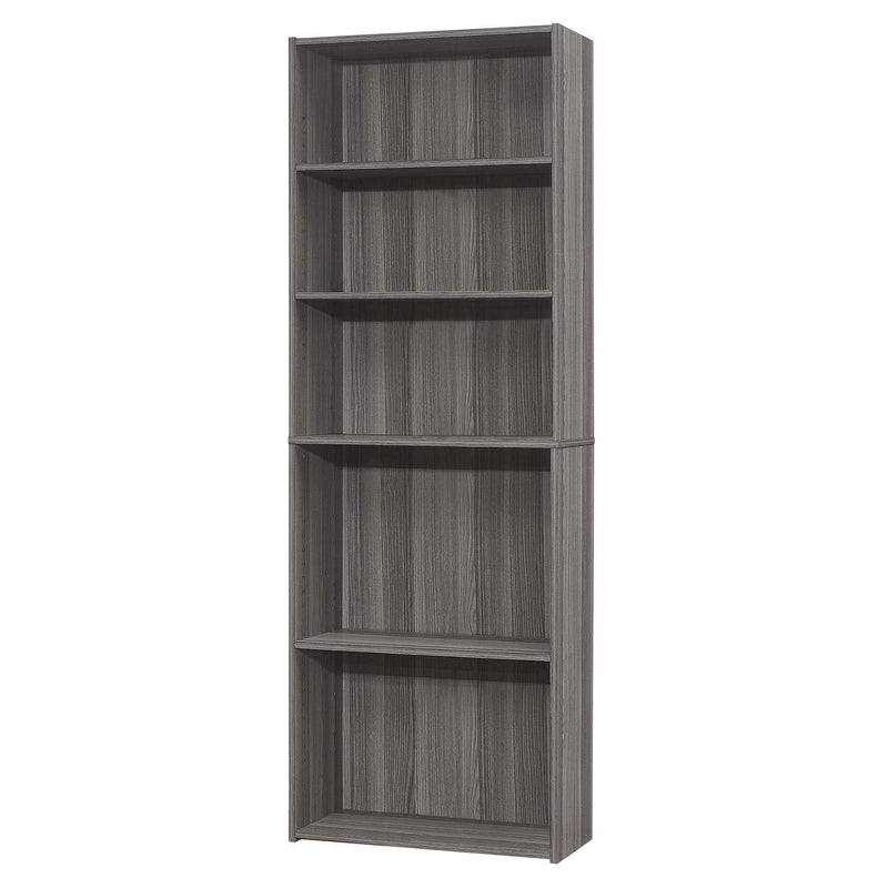 Adjustable Five Tier Bookcase - Gray