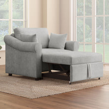 Load image into Gallery viewer, Chenille Convertible Sleeper Chair With Adjustable Backrest, 3 In 1 Lounger Chair Turns Into Bed, Single Bed For Living Room
