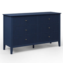 Load image into Gallery viewer, Modern 6 Drawer Fluted Dresser
