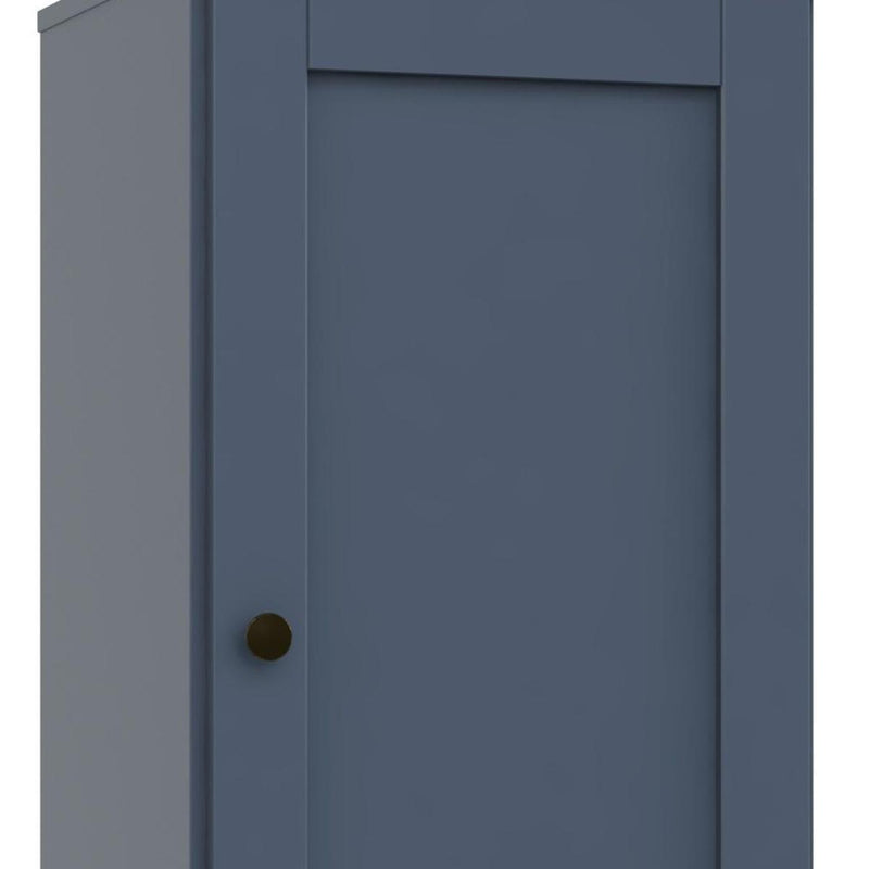 Solid Wood Adjustable Three Tier Library Bookcase With One Door (751329) - French Blue