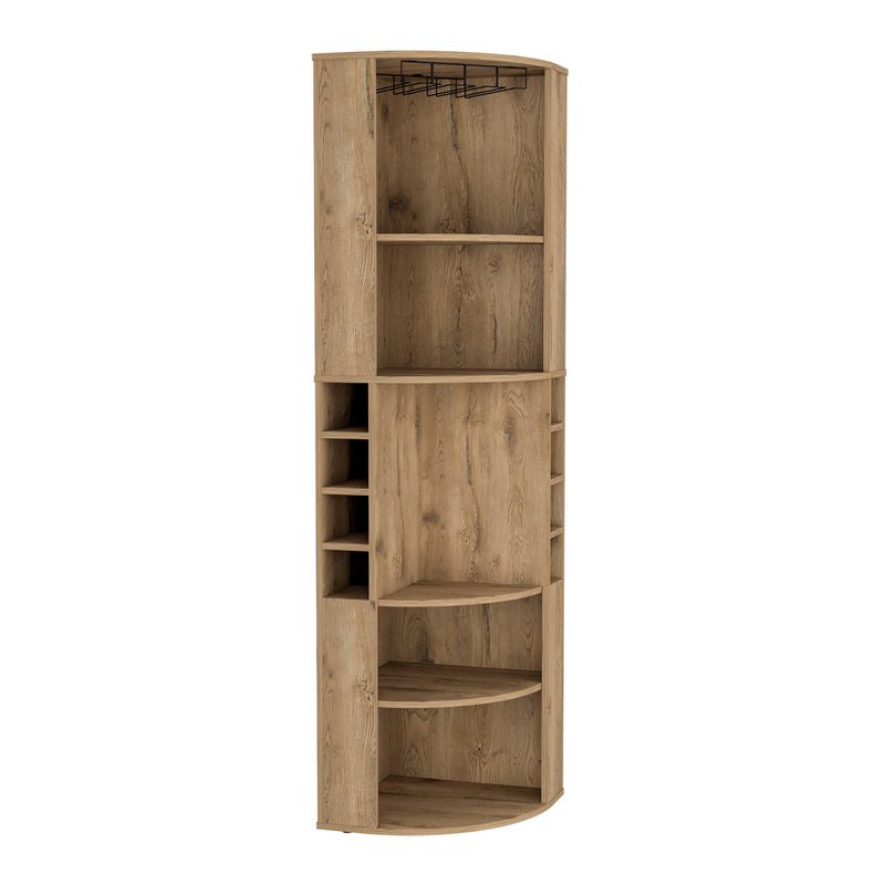 71" Wood Corner Bar Cabinet - Natural