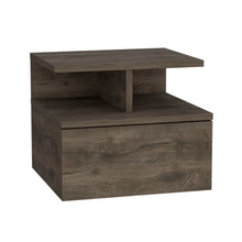 Load image into Gallery viewer, 12" One Drawer Faux Wood Floating Nightstand - Brown
