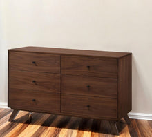 Load image into Gallery viewer, Six Drawer, Double Dresser - Walnut
