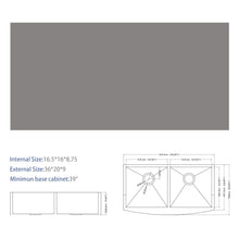 Load image into Gallery viewer, Farmhouse Double Bowl Sink With 50/50 Layout
