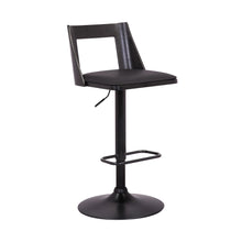Load image into Gallery viewer, Faux Leather Swivel Adjustable Height Bar Chair - Black
