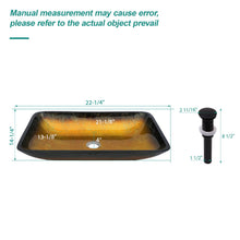 Load image into Gallery viewer, Gradient Tempered Glass Vessel Sink With Pop-Up Drain
