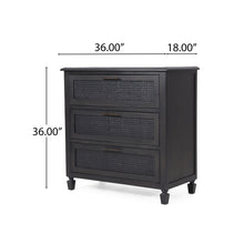 Load image into Gallery viewer, Newell - Cane 3 Drawer Dresser - Dark Gray
