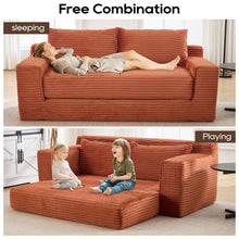 Load image into Gallery viewer, Convertible Loveseat Sofa Bed With Memory Foam &amp; Steel Frame

