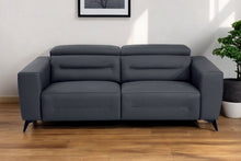 Load image into Gallery viewer, Italian Leather USB Reclining Sofa - Gray
