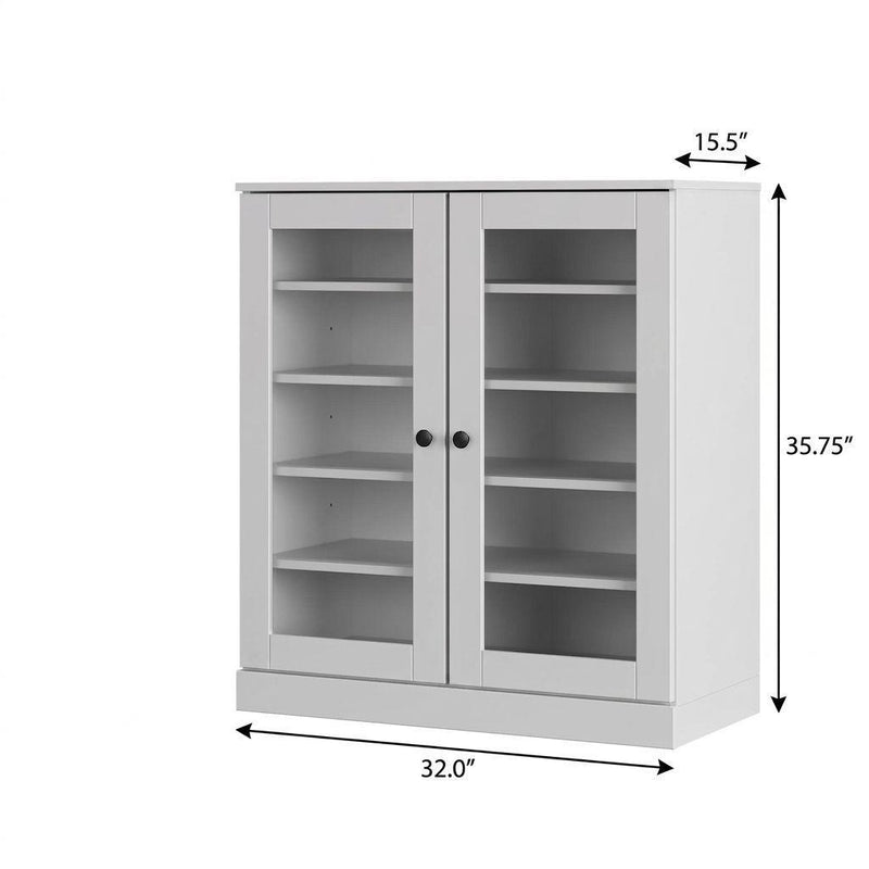 Twenty Pair Solid Woodshoe Storage Cabinet (752330) - White