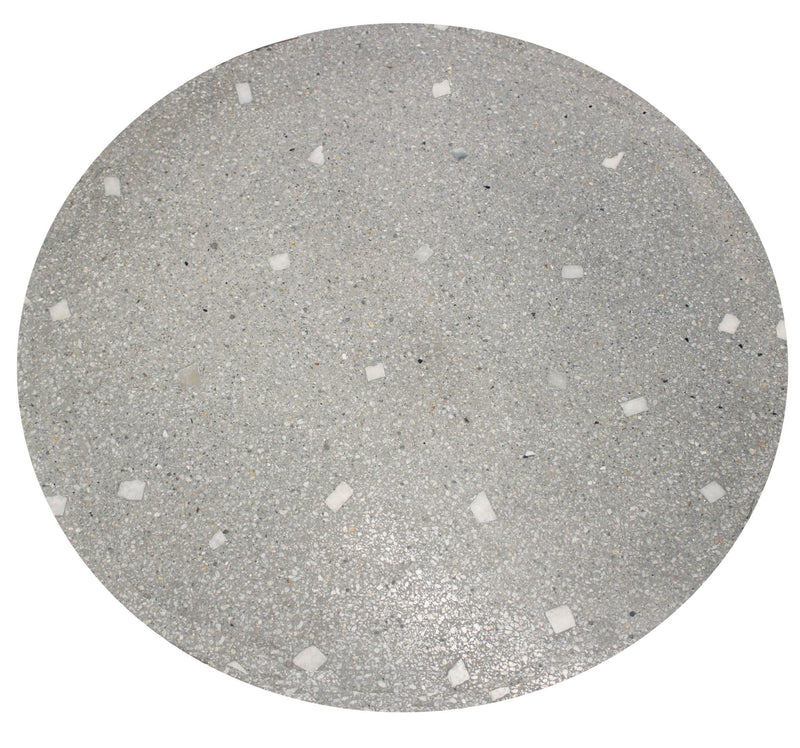 24" Stone And Iron Round Dining Table - Gray