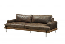 Load image into Gallery viewer, Top Grain Leather Sofa With Black Legs - Chocolate
