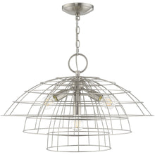 Load image into Gallery viewer, 18'' Four Light Dimmable Chandelier With Shades - Nickel / Pearl Silver
