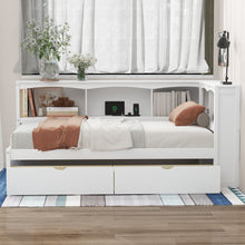 Load image into Gallery viewer, Daybed With 2 Storage Drawers, Storage Cabinets, USB Ports
