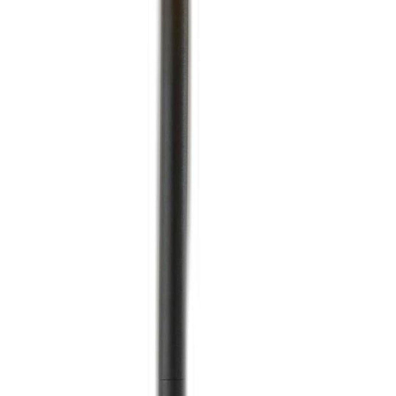 Traditional Shaped Floor Lamp With Brown Drum Shade - Black