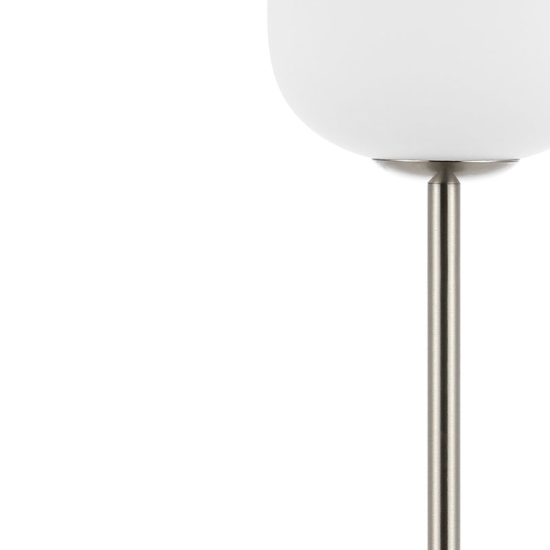 12" Novelty USB Table Lamp With Globe Shade - Nickel