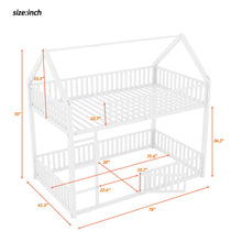 Load image into Gallery viewer, Metal House Bunk Bed With Fence And Door

