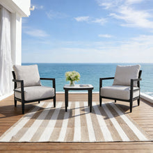 Load image into Gallery viewer, Outdoor Patio Furniture, Chat Set, Sunbrella Cushions And Side Table

