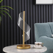 Load image into Gallery viewer, Modern Swirl Metal And Acrylic LED Table Lamp - Gold
