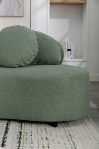 103.9" Modern Living Room Sofa Lamb Velvet Upholstered Couch Furniture for Home or Office, Green