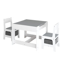 Load image into Gallery viewer, Kids Table And Chair Set, 3 In 1 Activity Table With Storage Drawer For Toddlers Drawing, Reading, Crafts, 2 In 1 Detachable Top - White

