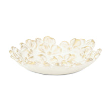 Load image into Gallery viewer, 7" Cast Iron Flower Round Trinket Tray - Gold / White

