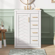 Load image into Gallery viewer, Modern Bathroom Vanity With 1 Door And 3 Drawers
