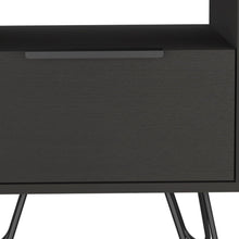 Load image into Gallery viewer, 17.7" x 13.7" x 22.2" Faux Wood Nightstand With Storage - Black
