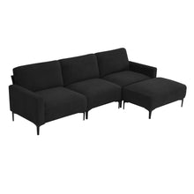 Load image into Gallery viewer, [VIDEO provided] [New] 103.5*59&quot; Modern L-shaped Sectional Sofa, 4-seat Velvet Fabric Couch Set with Convertible Ottoman,Freely Combinable Sofa for Living Room, Apartment, Office,Apartment,2 Colors
