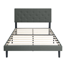 Load image into Gallery viewer, Modern Upholstered Platform Bed Frame With Button Tufted Fabric Headboard
