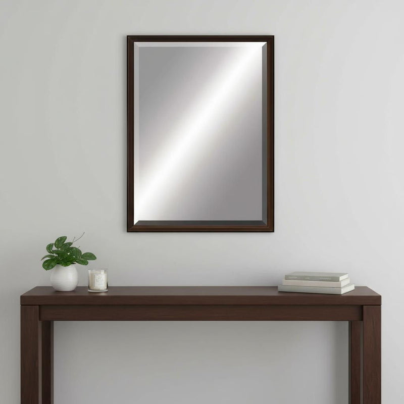 39" Wood Accent Mirror - Bronze