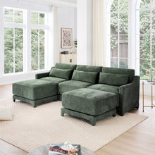 Load image into Gallery viewer, Stylish Sofa With Ottoman And Lumbar Pillows, Ergonomic Design

