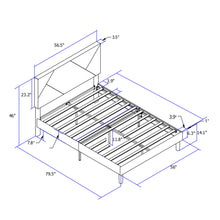 Load image into Gallery viewer, Full Size Upholstered Platform Bed Frame With Headboard, Strong Wood Slat Support, Mattress Foundation, No Box Spring Needed - Gray
