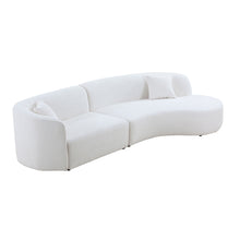 Load image into Gallery viewer, Luxury Modern Style Living Room Upholstery Curved Sofa with Chaise 2-Piece Set, Right Hand Facing Sectional,  Boucle Couch, White
