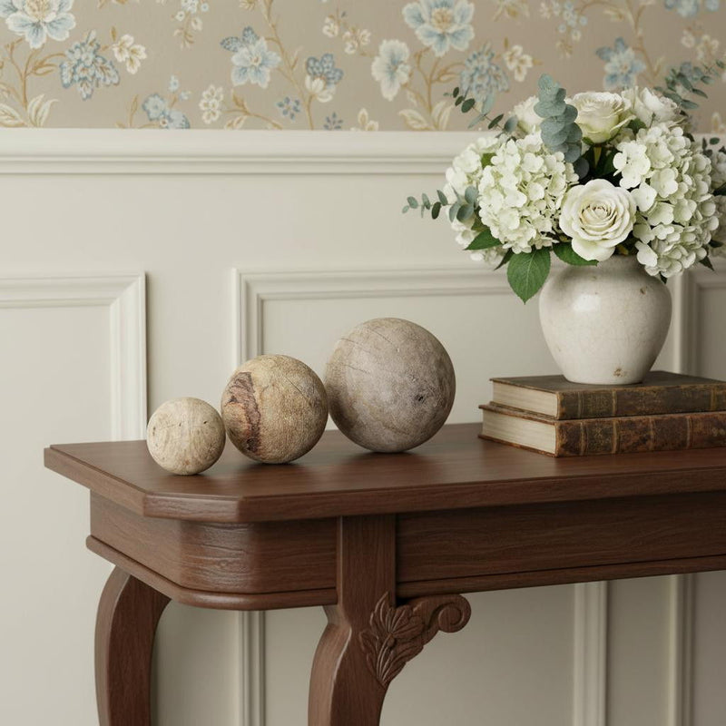 Wooden Spheres (Set of 3) - Brown