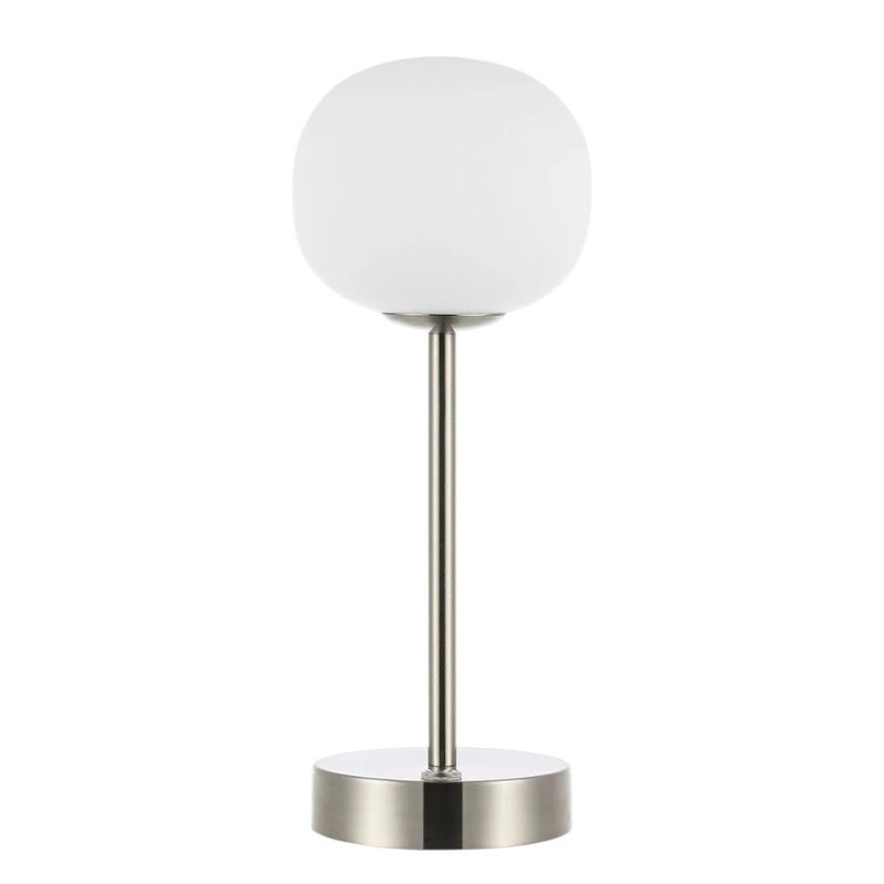 12" Novelty USB Table Lamp With Globe Shade - Nickel
