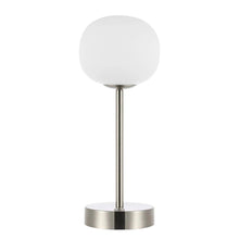 Load image into Gallery viewer, 12" Novelty USB Table Lamp With Globe Shade - Nickel
