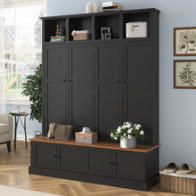 Load image into Gallery viewer, Hall Tree With Bench And Cabinet
